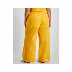 Buy 🧨 Bar III Plus Size High-Rise Smocked-Back Wide-Leg Pants, Created For Macy's Gold Brick ✔️ -Cheap Bar III Store unnamed file 1607
