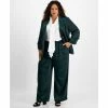 Cheapest ⭐ Bar III Plus Size Washed Satin Jacket & Pull-On Pants, Created For Macy's Pine Mist 🧨