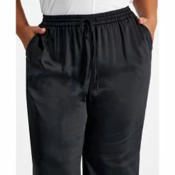 Best Sale 🔥 Bar III Plus Size Washed Satin Pull-On Wide-Leg Pants, Created For Macy's Black 🔔 -Cheap Bar III Store unnamed file 1620
