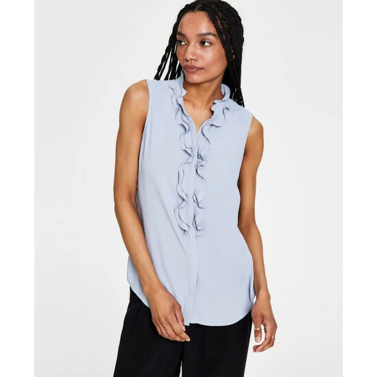 Budget βοΈ Bar III π© Women's Ruffled Top, Created For Macy's Moonstone β€οΈ 1 Budget βοΈ Bar III π© Women's Ruffled Top, Created For Macy's Moonstone β€οΈ