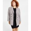 Best Pirce 💯 Bar III Plus Size Plaid Double-Breasted Blazer, Created For Macy's Boysenberry Multi 🥰