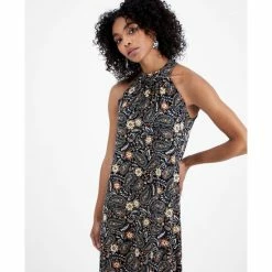 Hot Sale ⌛ Bar III 👩 Women's Paisley-Print Halter-Neck Maxi 👗 Dress, Created For Macy's Black Combo ❤️ -Cheap Bar III Store unnamed file 1644