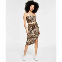 Promo 🎉 Bar III 👩 Women's Printed Crepe Tube Top, Created For Macy's Chrm Cheetah 🛒