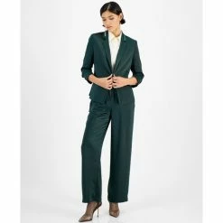 Outlet 🎉 Bar III 👩 Women's Washed Satin Jacket & Pull-On Pants, Created For Macy's Pine Mist 🛒