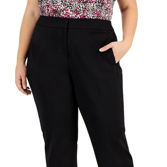 Wholesale β€οΈ Bar III Plus Size Compression Straight-Leg Ankle Pants, Created For Macy's Black π 4 Wholesale β€οΈ Bar III Plus Size Compression Straight-Leg Ankle Pants, Created For Macy's Black π - Image 4