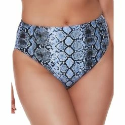 Best Sale 🧨 Bar III Slitherin High-Rise 👙 Bikini Bottoms, Created For Macy's Periwinkle Allure 😀