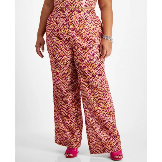 Flash Sale ๐งจ Bar III Plus Size Printed High-Rise Wide-Leg Pants, Created For Macy's Tiger Tracks ๐งจ 1 Flash Sale ๐งจ Bar III Plus Size Printed High-Rise Wide-Leg Pants, Created For Macy's Tiger Tracks ๐งจ