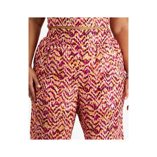 Flash Sale ๐งจ Bar III Plus Size Printed High-Rise Wide-Leg Pants, Created For Macy's Tiger Tracks ๐งจ 3 Flash Sale ๐งจ Bar III Plus Size Printed High-Rise Wide-Leg Pants, Created For Macy's Tiger Tracks ๐งจ - Image 3