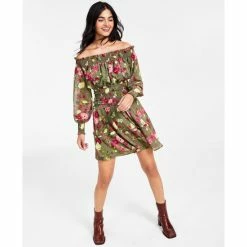 Discount 👏 Bar III 👩 Women's Floral Print Off-The-Shoulder Top, Created For Macy's Reanna Rose C 🔔