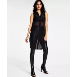 Flash Sale 😀 Bar III 👩 Women's Sleeveless Chiffon Button-Front Tunic, Created For Macy's Cherry On Top 😀 -Cheap Bar III Store unnamed file 169