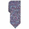 Outlet 🥰 Bar III Men's Dandy Skinny Floral Tie, Created For Macy's Burgundy 🔥