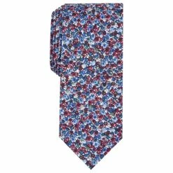 Outlet 🥰 Bar III Men's Dandy Skinny Floral Tie, Created For Macy's Burgundy 🔥