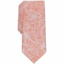 New 👍 Bar III Men's Tirone Floral Tie, Created For Macy's Coral 🎉