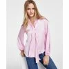 Cheapest 🥰 Bar III 👩 Women's Tie Neck Cinched Sleeve Blouse, Created For Macy's Moonstone 🛒