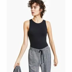 Coupon 🔥 Bar III Crewneck Crepe Bodysuit, Created For Macy's Cherry On Top 💯