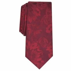 Budget 💯 Bar III Men's Glacier Skinny Floral Tie, Created For Macy's Burgundy 🥰