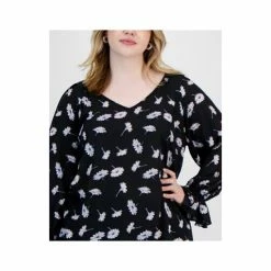 Best reviews of 😉 Bar III Plus Size Floral Print Cinched Sleeve Top, Created For Macy's Black Multi ✔️ -Cheap Bar III Store unnamed file 1745