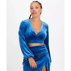 Best Sale 🌟 Bar III 👩 Women's Cropped Velvet Top, Created For Macy's Deep Black 🎉 -Cheap Bar III Store unnamed file 178