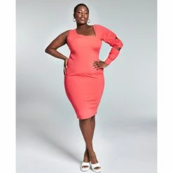 Cheap ⌛ Bar III GooGoo Atkins Trendy Plus Size One-Long-Sleeve 👗 Dress, Created For Macy's Red Lollipop ⌛