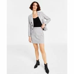 Buy 🔔 Bar III 👩 Women's Elbow-Sleeve Sweater, Tweed Blazer & 👗 Skirt, Created For Macy's Bar White ⭐