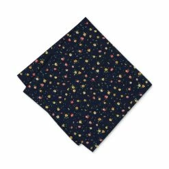 Flash Sale 👏 Bar III Men's Watercolor Floral Pocket Square, Created For Macy's Navy 🎁