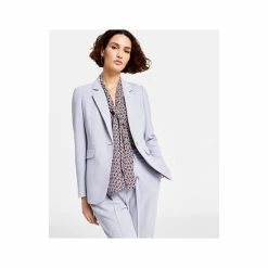 Outlet ❤️ Bar III 👩 Women's Textured Crepe Single-Button Blazer, Created For Macy's Moonstone 🔥 -Cheap Bar III Store unnamed file 1807
