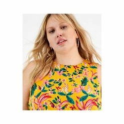New 😀 Bar III Plus Size Printed Crossover Cropped Tank, Created For Macy's Kauai Garden 🔔 -Cheap Bar III Store unnamed file 1810