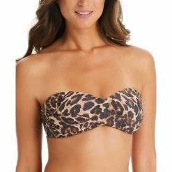 Cheap 🛒 Bar III 👩 Women's Convertible Cheetah-Print Bandeau 👙 Bikini Top, Created For Macy's Natural ❤️