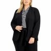 Flash Sale ⌛ Bar III Trendy Plus Size Open-Front Blazer, Created For Macy's Navy ✔️