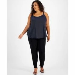 Flash Sale 🎉 Bar III Plus Size Scoop-Neck Camisole Top, Created For Macy's Bar Navy ⭐