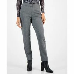 Promo ๐ Bar III ๐ฉ Women's Shimmer Herringbone Straight-Leg Ankle Pants, Created For Macy's Silver Combo ๐