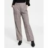 Best Sale ✔️ Bar III 👩 Women's Plaid Pleated High-Waist Wide-Leg Pants, Created For Macy's Jazz Berry Combo 🎁