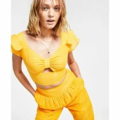 Brand new ✨ Bar III 👩 Women's Wide-Leg Metallic-Stripe Pull-On Pants, Created For Macy's Gold Brick 😀 -Cheap Bar III Store unnamed file 1860