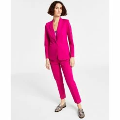 Wholesale 🧨 Bar III 👩 Women's Scoop-Neck Camisole, Compression Boyfriend Blazer & Ankle Pants, Created For Macy's Jazz Berry 🎉