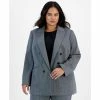 Cheap ✨ Bar III Plus Size Shimmer Herringbone Long-Sleeve Blazer, Created For Macy's Silver Combo 🎁