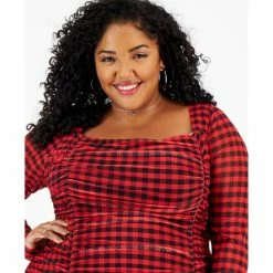 Flash Sale ⌛ Bar III Plus Size Checkered Square-Neck Mesh-Overlay Ruched Mini 👗 Dress, Created For Macy's Penny Gingham 😍 8 Flash Sale ⌛ Bar III Plus Size Checkered Square-Neck Mesh-Overlay Ruched Mini 👗 Dress, Created For Macy's Penny Gingham 😍 -Cheap Bar III Store unnamed file 1886