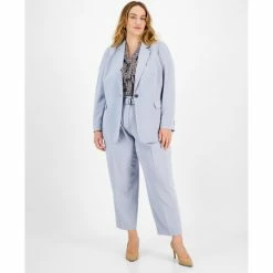 Cheap 🤩 Bar III Plus Size Bow-Tie Blouse, Crepe Blazer & Pants, Created For Macy's Moonstone 🥰