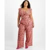 Budget 🎉 Bar III Plus Size Printed Sweetheart-Neckline Cropped Top & High-Rise Wide-Leg Pants, Created For Macy's Tiger Tracks 💯