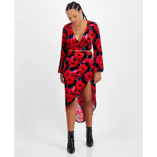 Hot Sale π₯° Bar III π© Women's Floral-Print Cropped Velvet Top & Matching π Skirt Set, Created For Macy's Romantic Petals π 1 Hot Sale π₯° Bar III π© Women's Floral-Print Cropped Velvet Top & Matching π Skirt Set, Created For Macy's Romantic Petals π
