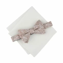 Discount 🎉 Bar III Men's Wiles Floral Bow Tie & Pocket Square Set, Created For Macy's Red 😉