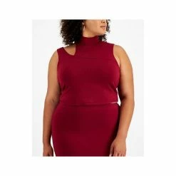 Cheap ❤️ Bar III Plus Size Cutout Crop Top, Created For Macy's Sweet Wine 😍 -Cheap Bar III Store unnamed file 1970