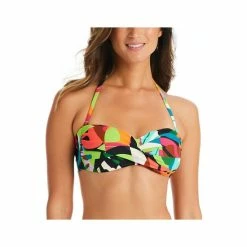 Best Pirce 🔔 Bar III 👩 Women's Tropical Dreams Twist-Front Removable-Strap Bandeau 👙 Bikini Top, Created For Macy's Multi ✔️ -Cheap Bar III Store unnamed file 1979