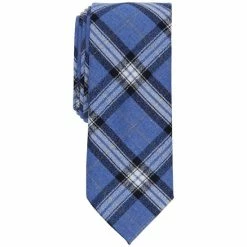 Buy 🌟 Bar III Men's Williams Plaid Tie, Created For Macy's Blue 😉