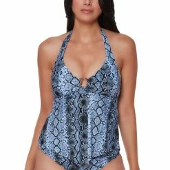 Budget 💯 Bar III Slitherin Halter Tankini Top, Created For Macy's Periwinkle Allure ⌛