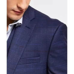 Best deal 😀 Bar III Men's Slim-Fit Wool Suit Jacket, Created For Macy's Navy Plaid 🥰