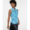 Promo ⌛ Bar III 👩 Women's Tie-Neck Sleeveless Top, Created For Macy's Deep Aqua Combo 👏