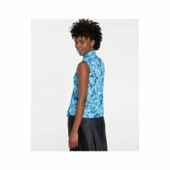 Promo ⌛ Bar III 👩 Women's Tie-Neck Sleeveless Top, Created For Macy's Deep Aqua Combo 👏 -Cheap Bar III Store unnamed file 2009