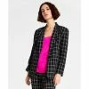 Best reviews of ⌛ Bar III 👩 Women's Plaid Long-Sleeve Single-Button Boyfriend Blazer, Created For Macy's Black Combo ✨