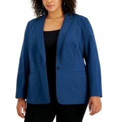 Best Pirce ๐ Bar III Plus Size Notched-Collar One-Button Jacket, Created For Macy's Gaucho Brown โค๏ธ
