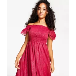 Cheapest ✔️ Bar III 👩 Women's Off-The-Shoulder Smocked Maxi 👗 Dress, Created For Macy's Lemon Lime ⭐ -Cheap Bar III Store unnamed file 207